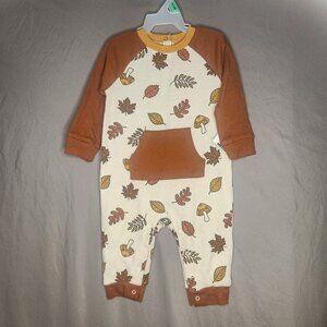Fall Leaves 6-9 Month Long Sleeve Romper. Fall, Pumpkin Patch, Thanksgiving